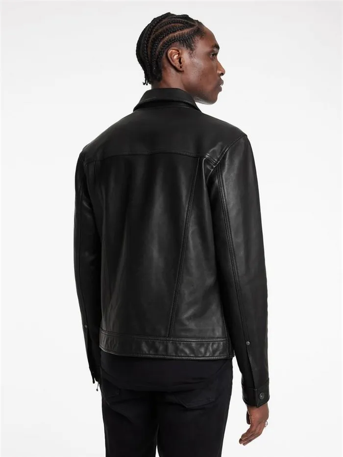 TERRANCE TRUCKER JACKET Black Men John Varvatos Coats And Jackets