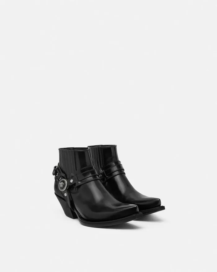 Texano Ankle Boots 50 Mm Black Women Versace Boots