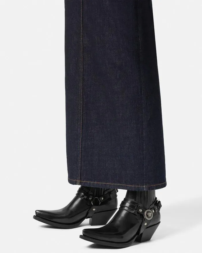 Texano Ankle Boots 50 Mm Black Women Versace Boots