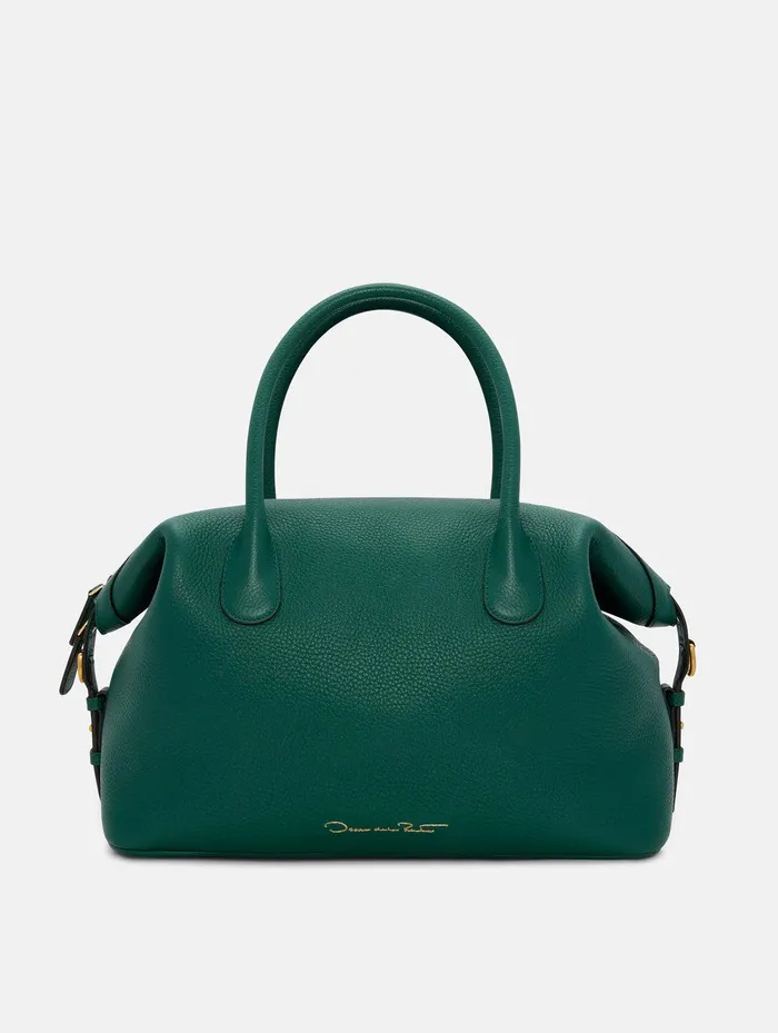 The Dahlia Bottle Green Women Oscar De La Renta Signature Handbags The Dahlia Bottle Green Women Oscar De La Renta Signature Handbags