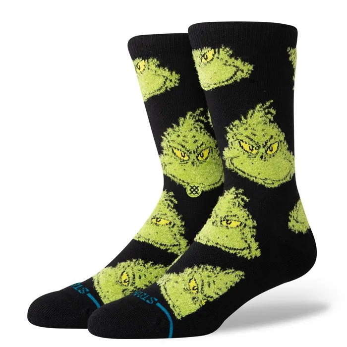 The Grinch X Stance Crew Socks Mean One 8211 Black MenWomen Stance Crew