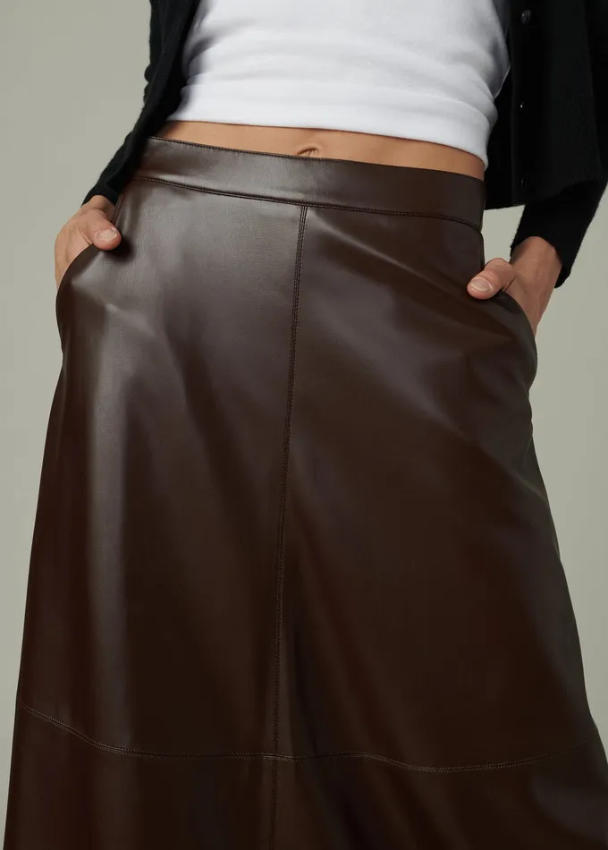 THE TAVI VEGAN LEATHER SKIRT Coffee Bean Skirts Joe8217s Jeans Women