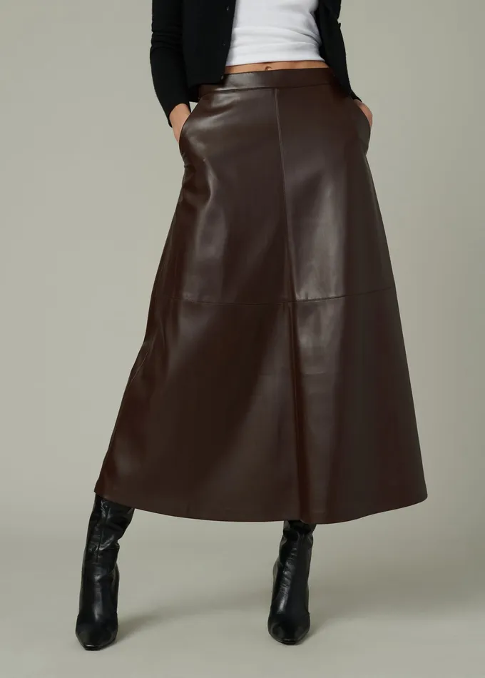 THE TAVI VEGAN LEATHER SKIRT Coffee Bean Skirts Joe8217s Jeans Women
