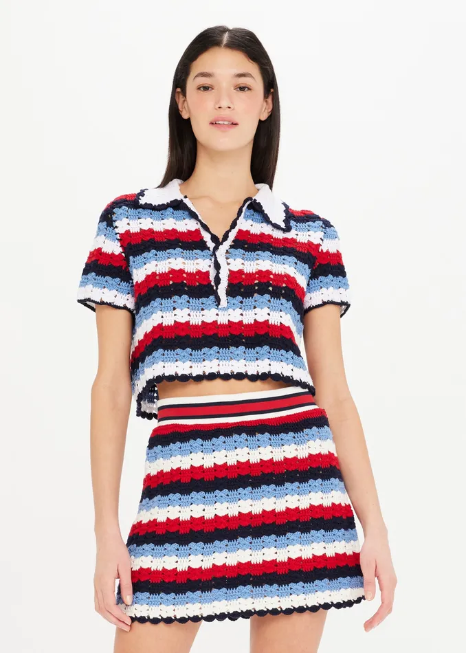 THE UPSIDE CHANTILLY CROCHET EZRA SHIRT Women Shirts and Tanks THE UPSIDE CHANTILLY CROCHET EZRA SHIRT Women Shirts and Tanks