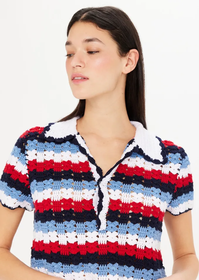 THE UPSIDE CHANTILLY CROCHET EZRA SHIRT Women Shirts and Tanks THE UPSIDE CHANTILLY CROCHET EZRA SHIRT Women Shirts and Tanks