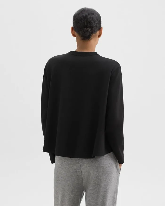 Theory ALine Sweatshirt In DoubleKnit Jersey Black Women TShirts Tank Tops Theory ALine Sweatshirt In DoubleKnit Jersey Black Women TShirts Tank Tops