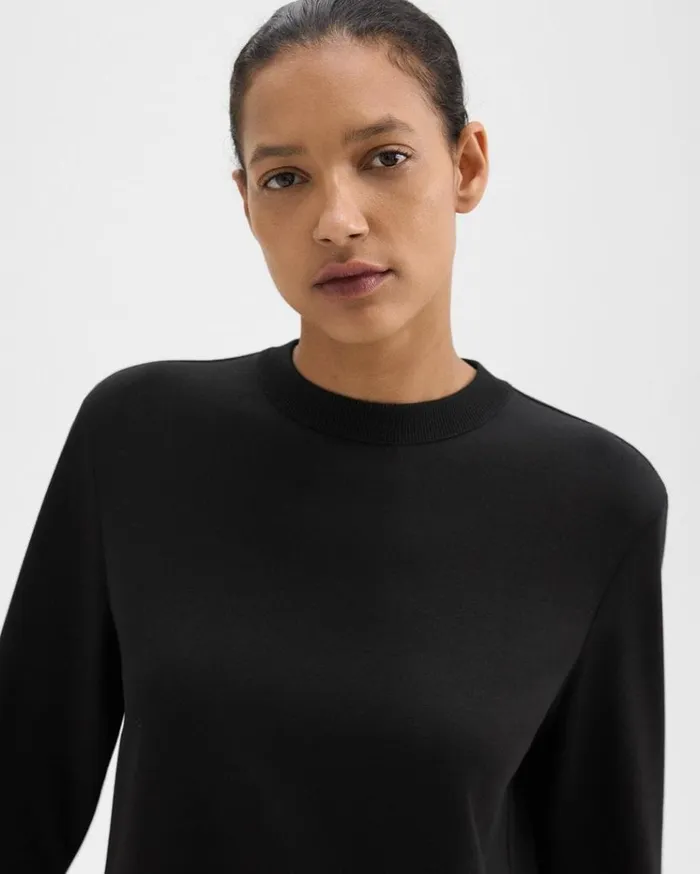 Theory ALine Sweatshirt In DoubleKnit Jersey Black Women TShirts Tank Tops Theory ALine Sweatshirt In DoubleKnit Jersey Black Women TShirts Tank Tops