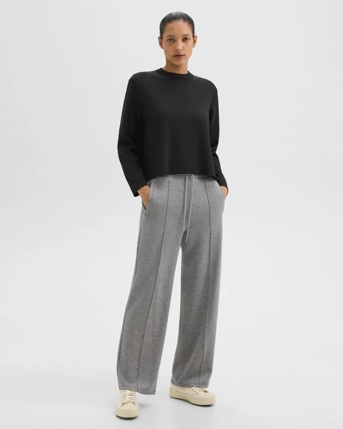 Theory ALine Sweatshirt In DoubleKnit Jersey Black Women TShirts Tank Tops Theory ALine Sweatshirt In DoubleKnit Jersey Black Women TShirts Tank Tops