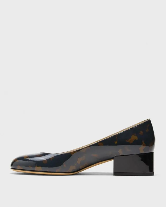 Theory Ballet Pump In Tortoiseshell Print Leather Blackbrown Women Shoes
