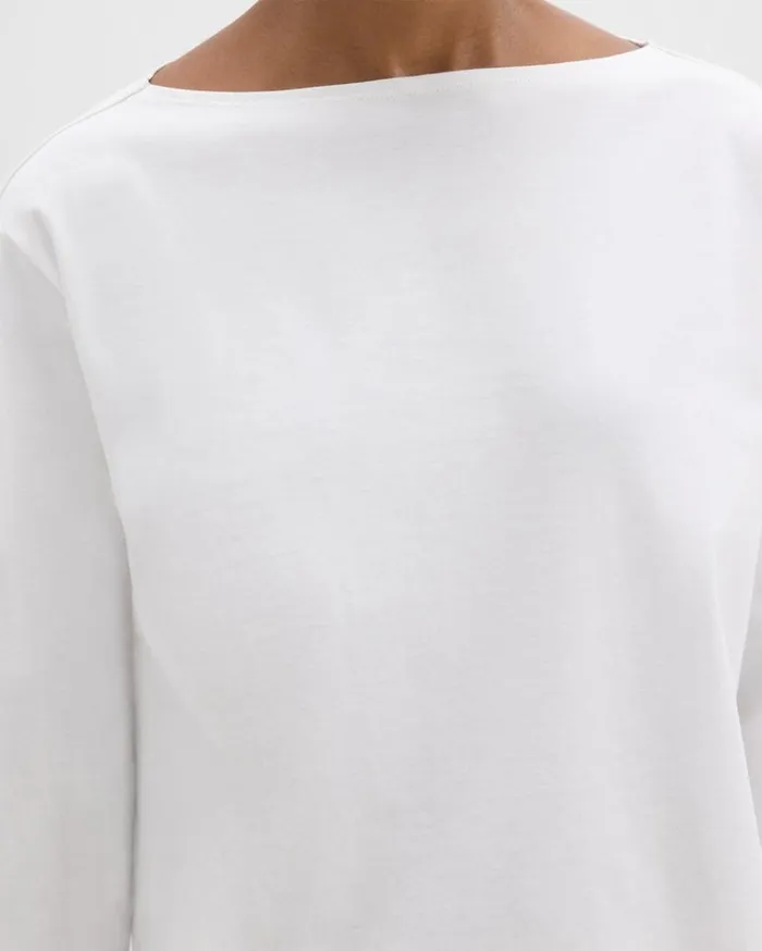 Theory Boat Neck Tee In Cotton Jersey White Women TShirts Tank Tops Theory Boat Neck Tee In Cotton Jersey White Women TShirts Tank Tops