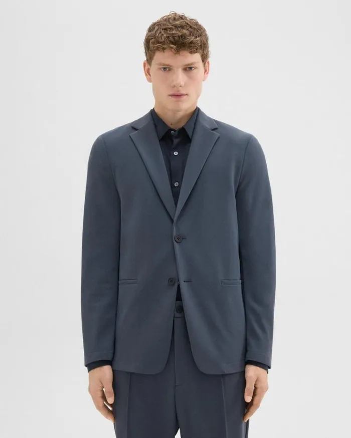 Theory Clinton Blazer In Precision Ponte Basalt Men Blazers Jackets