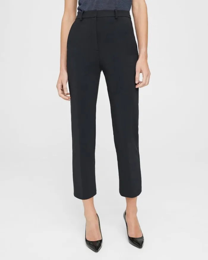 Theory Cropped HighWaist Pant In Precision Ponte Black Women Pants Theory Cropped HighWaist Pant In Precision Ponte Black Women Pants