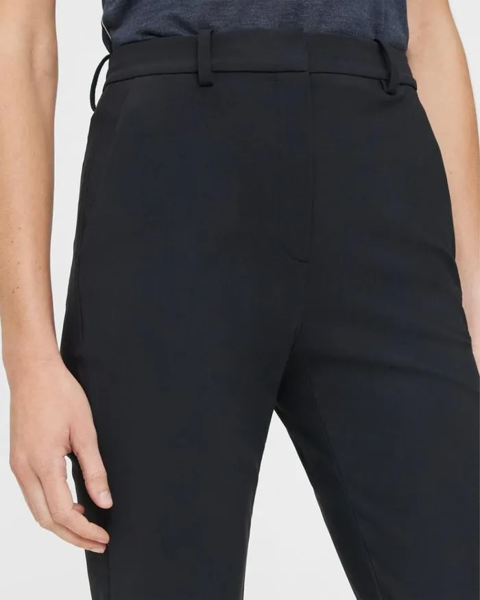 Theory Cropped HighWaist Pant In Precision Ponte Black Women Pants Theory Cropped HighWaist Pant In Precision Ponte Black Women Pants