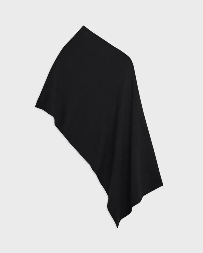 Theory Draped Poncho In Felted WoolCashmere Black Women Hats Gloves Scarves Theory Draped Poncho In Felted WoolCashmere Black Women Hats Gloves Scarves
