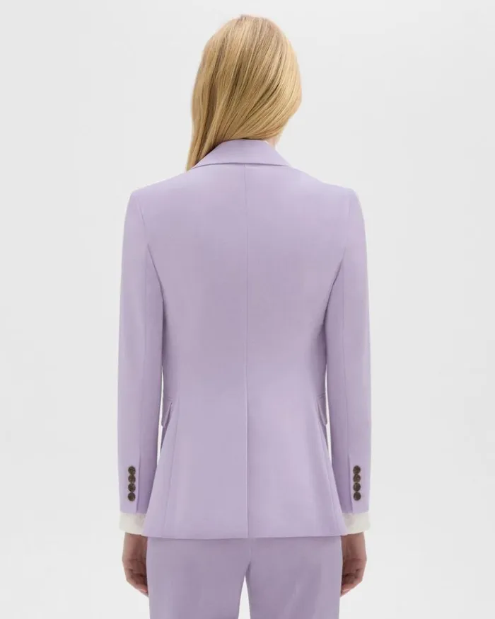 Theory Etiennette Blazer In Good Wool Lilac Sky Women Suits