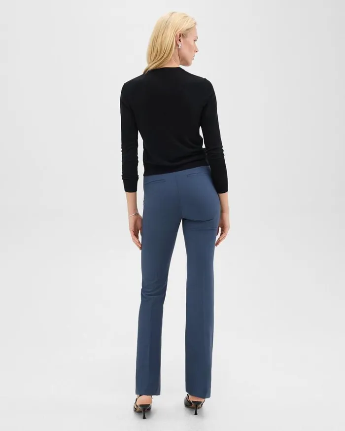 Theory Flared Pant In Good Wool Ash Blue Women Pants