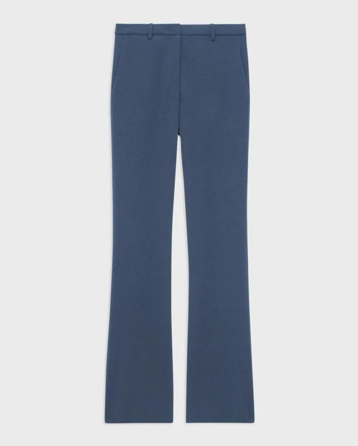 Theory Flared Pant In Good Wool Ash Blue Women Pants