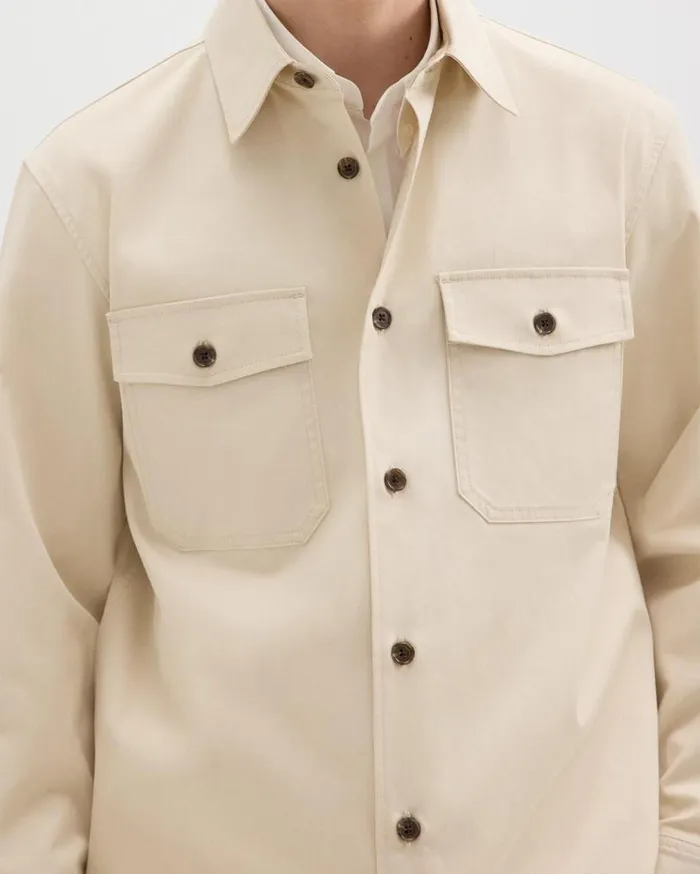 Theory Garvin Shirt Jacket In Organic Cotton New Sand Men Shirts Theory Garvin Shirt Jacket In Organic Cotton New Sand Men Shirts
