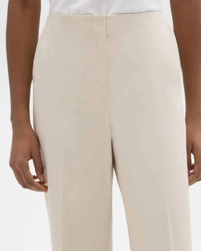 Theory HighWaist Cuff Pant In Organic Cotton Sand Women Pants Theory HighWaist Cuff Pant In Organic Cotton Sand Women Pants