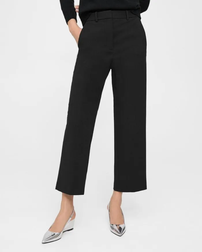 Theory HighWaist StraightLeg Pant In Neoteric Twill Black Women Pants Theory HighWaist StraightLeg Pant In Neoteric Twill Black Women Pants