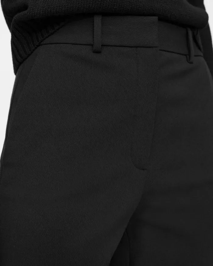 Theory HighWaist StraightLeg Pant In Neoteric Twill Black Women Pants Theory HighWaist StraightLeg Pant In Neoteric Twill Black Women Pants