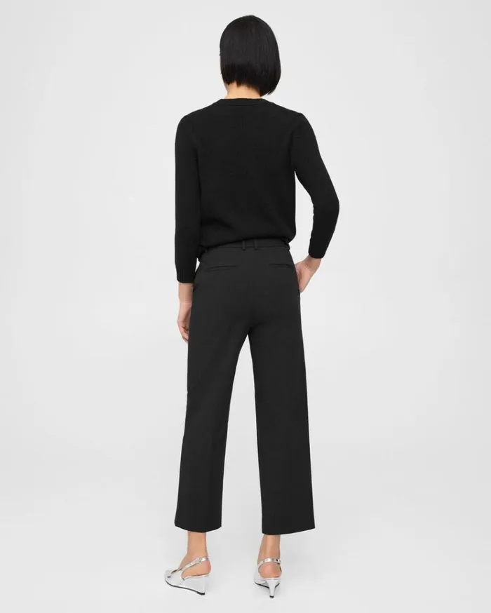 Theory HighWaist StraightLeg Pant In Neoteric Twill Black Women Pants Theory HighWaist StraightLeg Pant In Neoteric Twill Black Women Pants