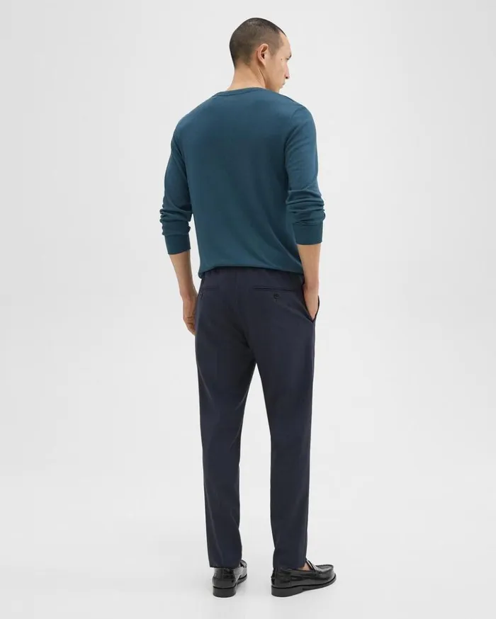 Theory Larin Drawstring Pant In Stretch Wool Navy Men Pants
