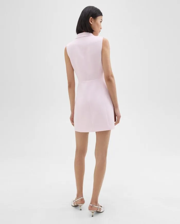 Theory Peak Lapel Mini Dress In Admiral Crepe Bloom Women Dresses