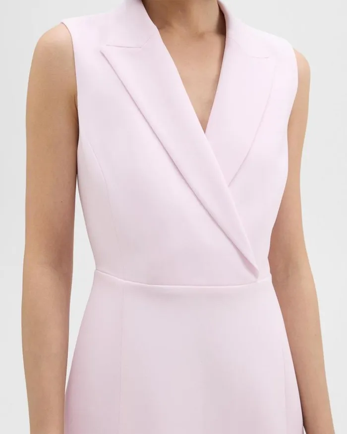 Theory Peak Lapel Mini Dress In Admiral Crepe Bloom Women Dresses
