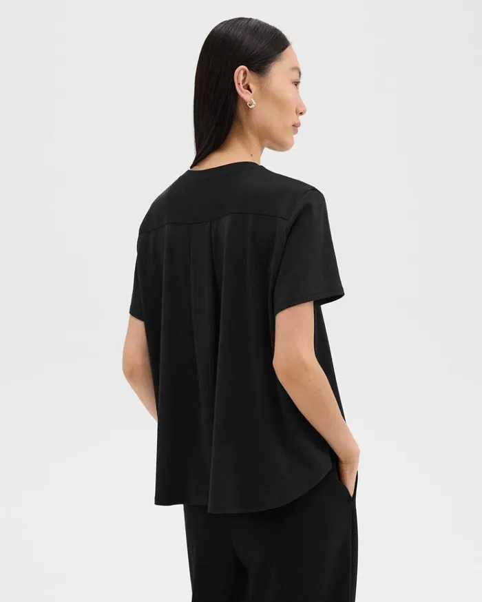 Theory Relaxed Tee In Organic Cotton Black Women TShirts Tank Tops Theory Relaxed Tee In Organic Cotton Black Women TShirts Tank Tops
