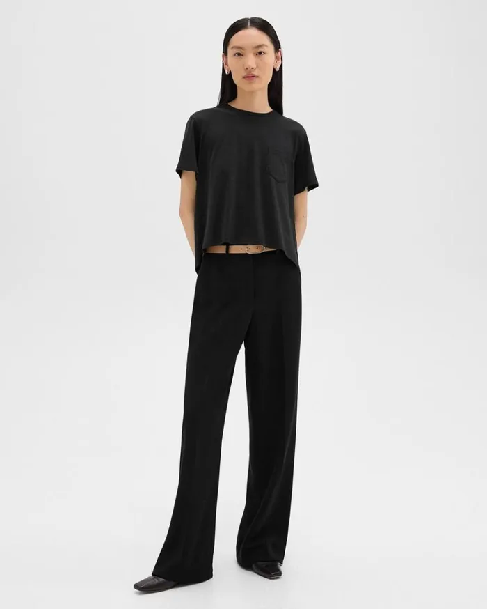 Theory Relaxed Tee In Organic Cotton Black Women TShirts Tank Tops Theory Relaxed Tee In Organic Cotton Black Women TShirts Tank Tops