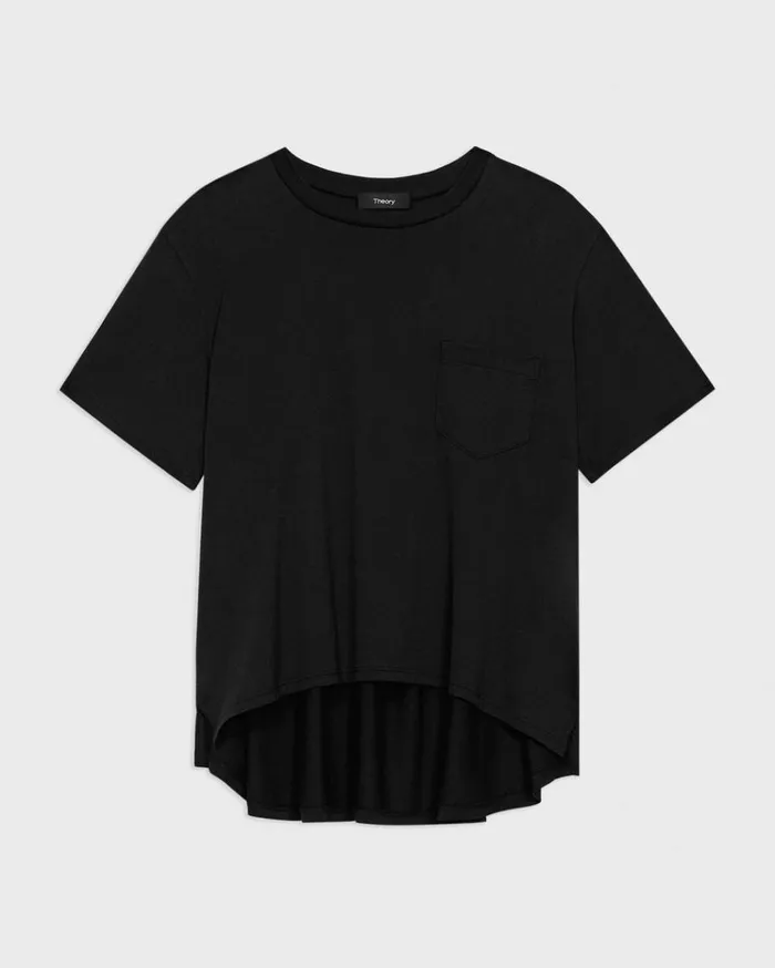 Theory Relaxed Tee In Organic Cotton Black Women TShirts Tank Tops Theory Relaxed Tee In Organic Cotton Black Women TShirts Tank Tops