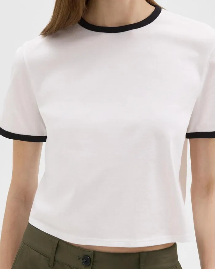 Theory Ringer Tee In Organic Cotton Whiteblack Women TShirts Tank Tops Theory Ringer Tee In Organic Cotton Whiteblack Women TShirts Tank Tops