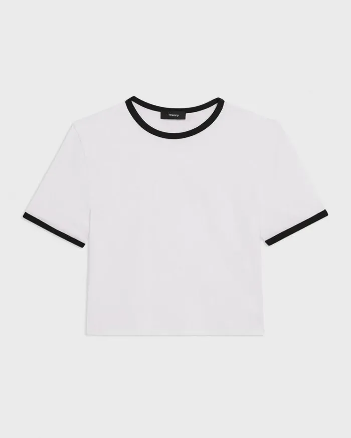 Theory Ringer Tee In Organic Cotton Whiteblack Women TShirts Tank Tops Theory Ringer Tee In Organic Cotton Whiteblack Women TShirts Tank Tops