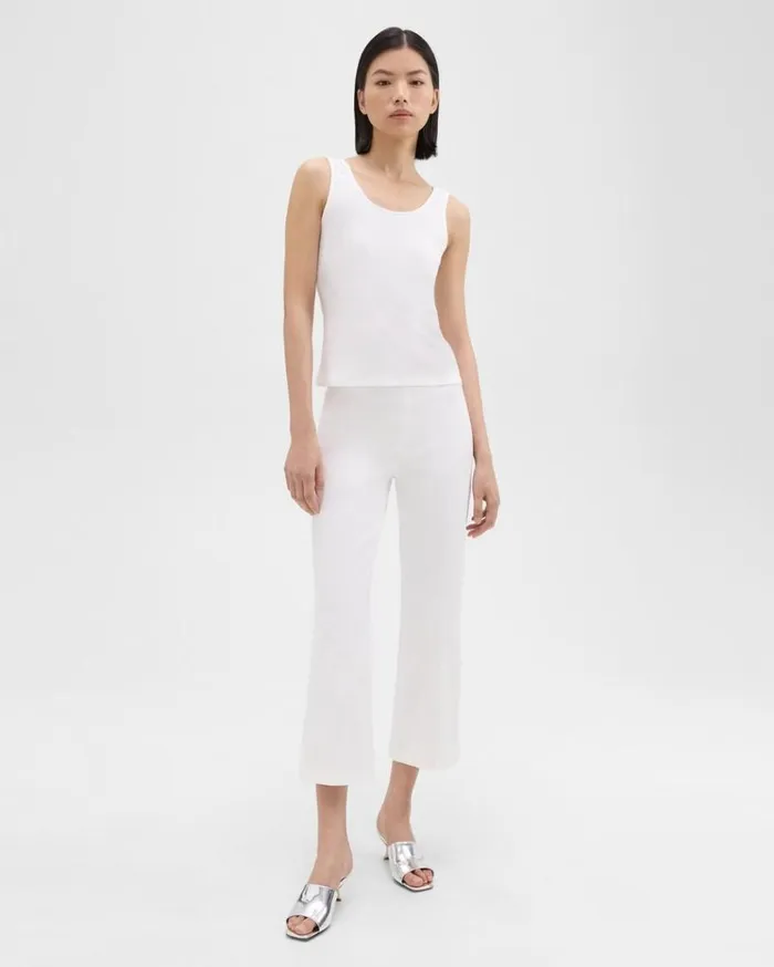 Theory Scoop Neck Tank Top In Rib Knit Viscose White Women TShirts Tank Tops Theory Scoop Neck Tank Top In Rib Knit Viscose White Women TShirts Tank Tops