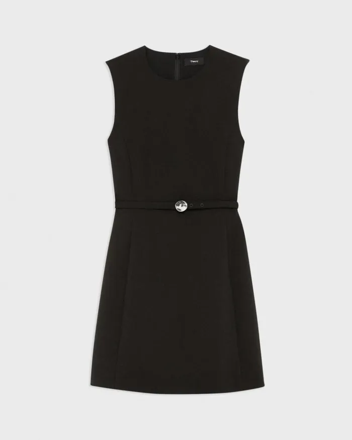 Theory Sculpted Sleeveless Dress In Double Weave Black Women Dresses Theory Sculpted Sleeveless Dress In Double Weave Black Women Dresses