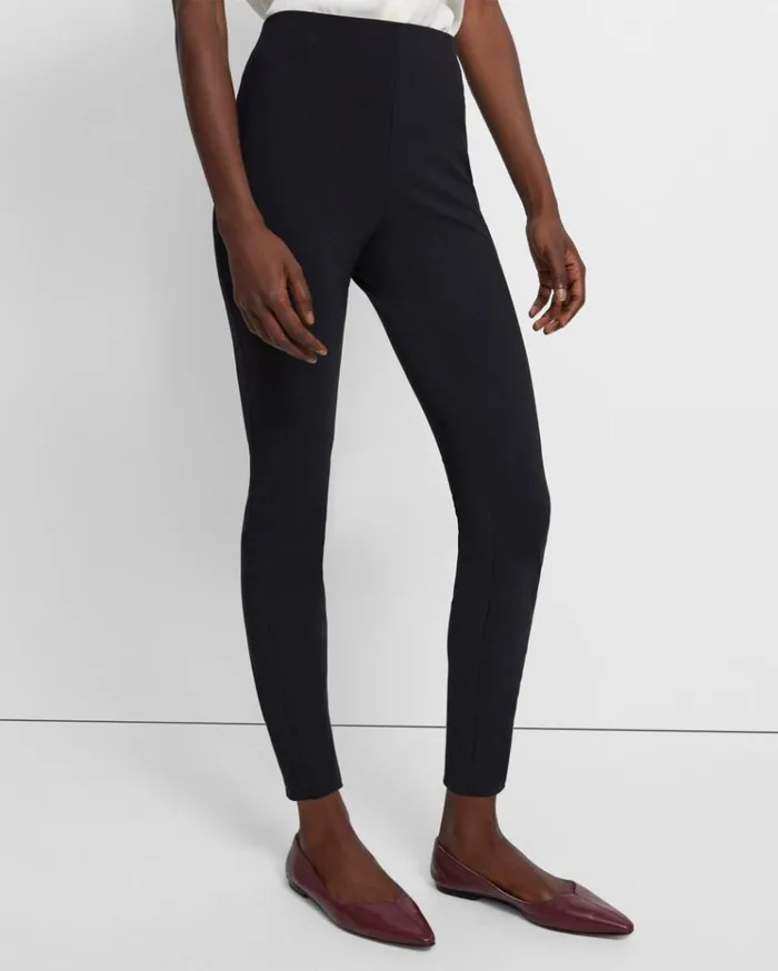 Theory Seamed Slit Legging In Precision Ponte Black Women Pants Theory Seamed Slit Legging In Precision Ponte Black Women Pants