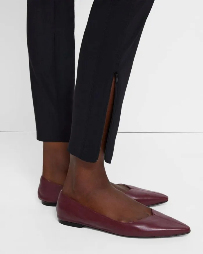Theory Seamed Slit Legging In Precision Ponte Black Women Pants Theory Seamed Slit Legging In Precision Ponte Black Women Pants