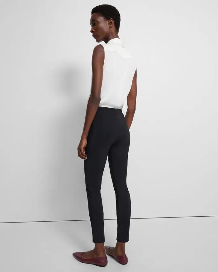 Theory Seamed Slit Legging In Precision Ponte Black Women Pants Theory Seamed Slit Legging In Precision Ponte Black Women Pants