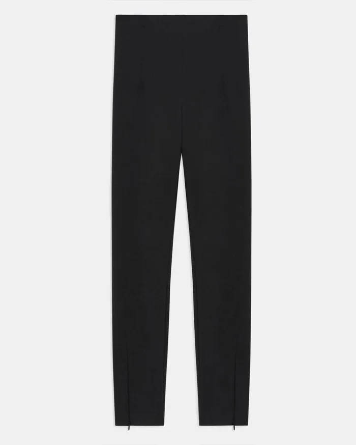 Theory Seamed Slit Legging In Precision Ponte Black Women Pants Theory Seamed Slit Legging In Precision Ponte Black Women Pants