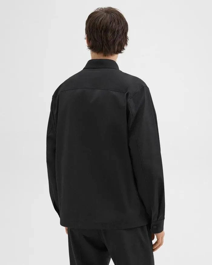 Theory Shirt Jacket In Neoteric Black Men Outerwear Theory Shirt Jacket In Neoteric Black Men Outerwear