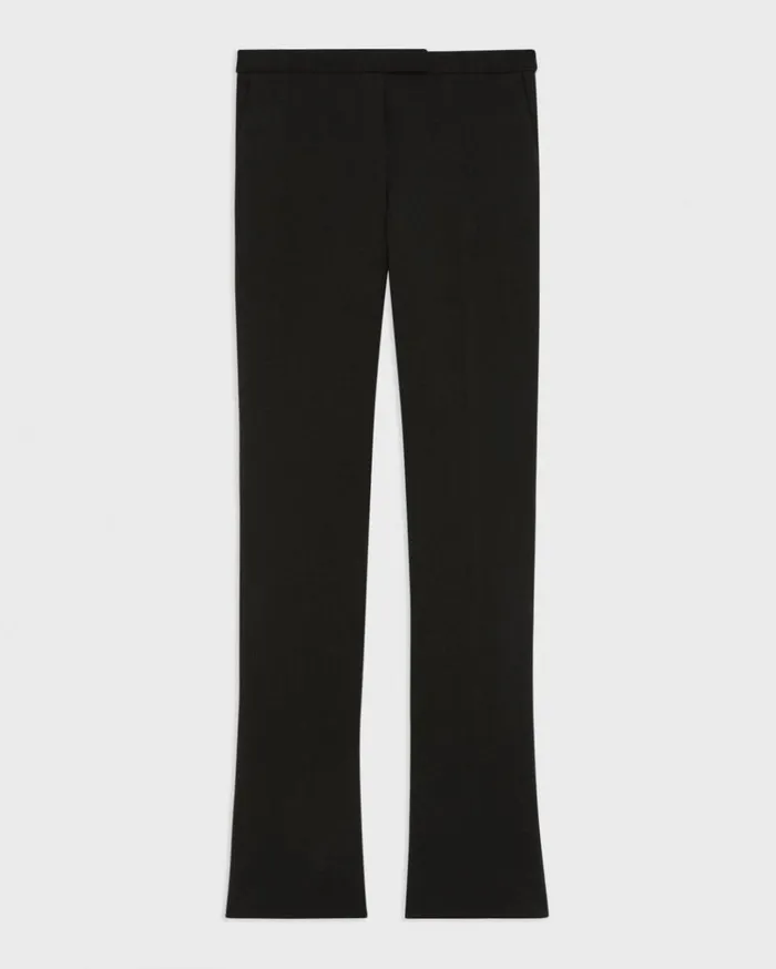 Theory Slim LowRise Pant In Double Weave Black Women Pants