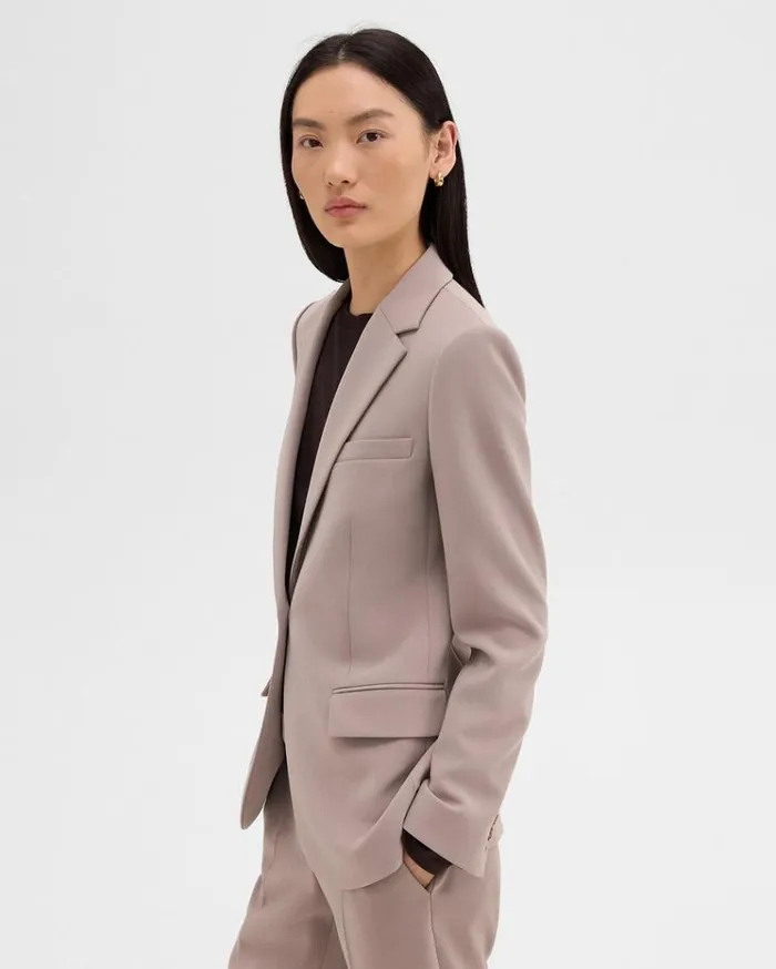 Theory Staple Blazer In Admiral Crepe Cinder Women Suits