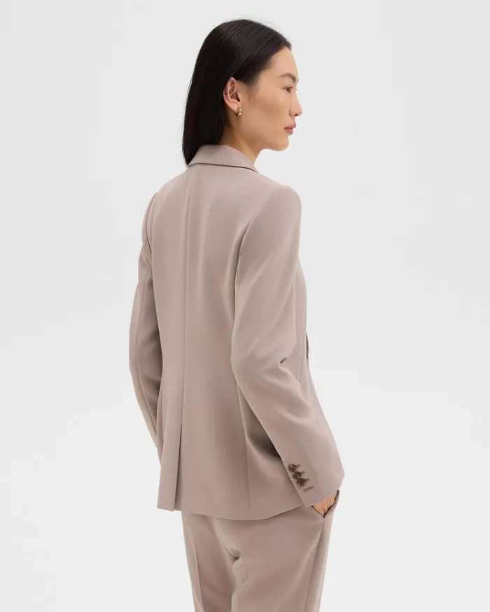 Theory Staple Blazer In Admiral Crepe Cinder Women Suits