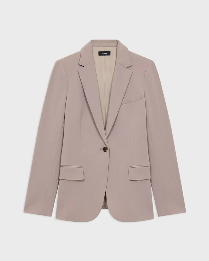 Theory Staple Blazer In Admiral Crepe Cinder Women Suits