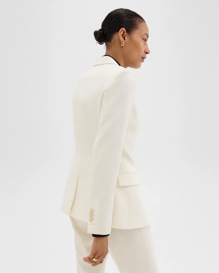 Theory Staple Blazer In Admiral Crepe Rice Women Suits
