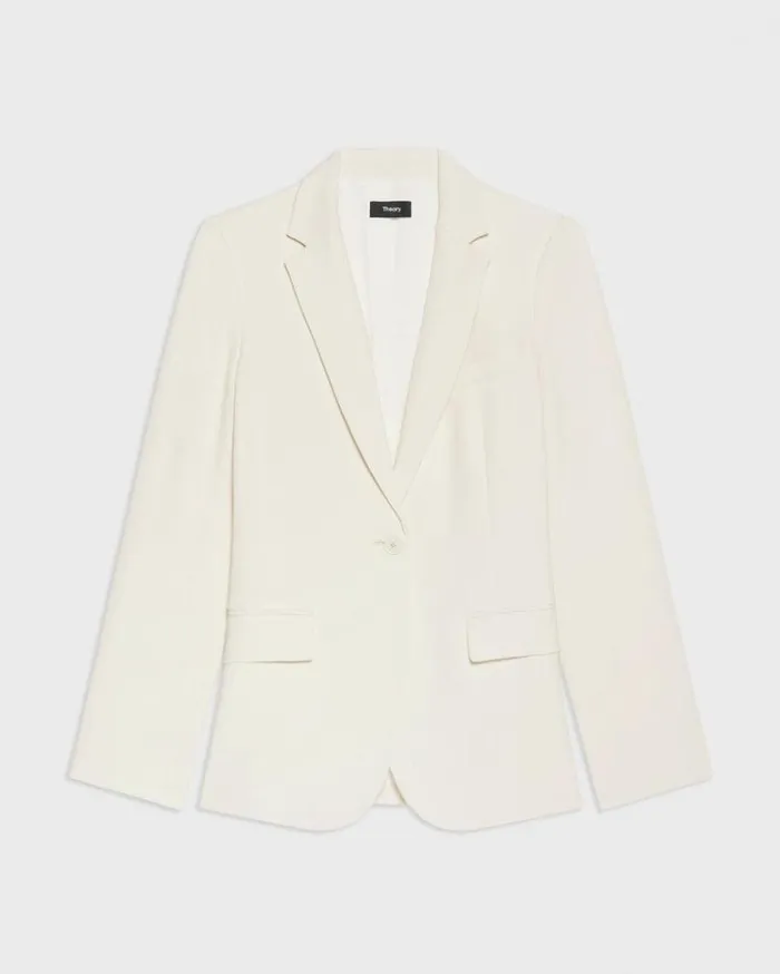 Theory Staple Blazer In Admiral Crepe Rice Women Suits