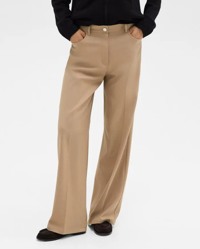 Theory StraightLeg 5Pocket Pant In Stretch Flannel New Camel Women Pants Theory StraightLeg 5Pocket Pant In Stretch Flannel New Camel Women Pants