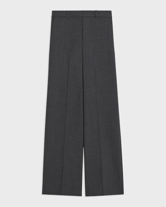 Theory StraightLeg Pant In Good Wool Charcoal Melange Women Pants