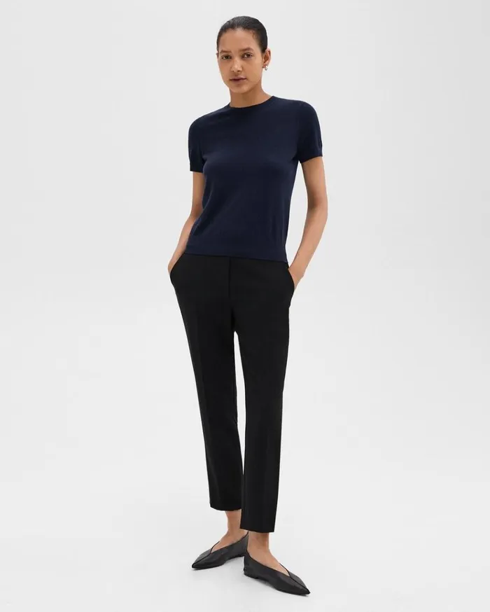 Theory Sweater Tee In Regal Wool Deep Navy Women TShirts Tank Tops